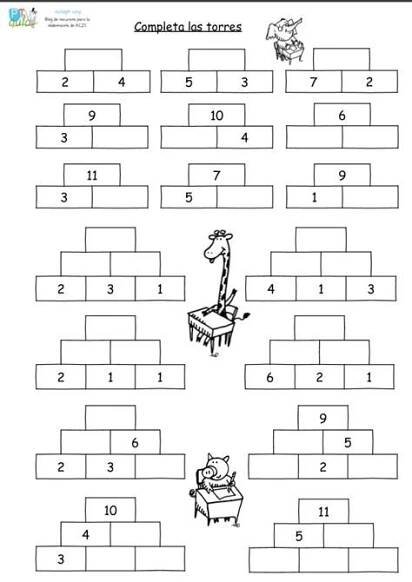 HOJA DE REPASO. CÁLCULO Y NUMERACIÓN HASTA 20 - Aula PT | Piramides matematicas, Pasatiempos matematicos, Juegos didacticos de matematicas