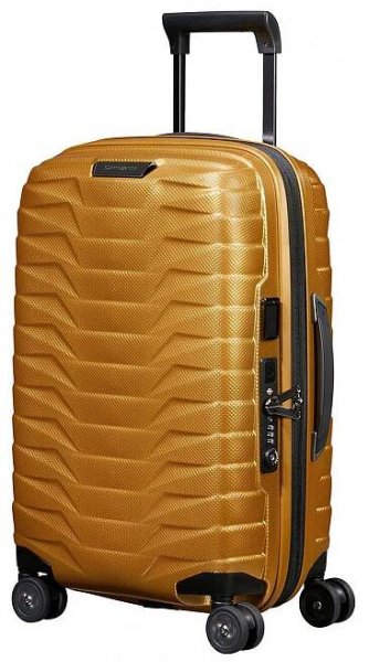 DOMIbags - SAMSONITE Kufr Proxis Spinner Expander USB 55/20/35 Cabin Honey Gold
