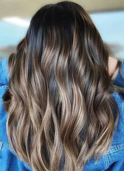 Ash Brown Highlights for Dark Hair