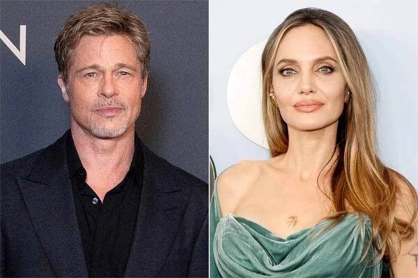 Brad Pitt attends the "Babylon" Paris Premiere at Le Grand Rex on January 14, 2023 in Paris, France. , Angelina Jolie attends The 77th Annual Tony Awards at David H. Koch Theater at Lincoln Center on June 16, 2024 in New York City.