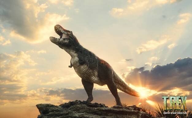 Adult Rex Sunset Burst: UNLEASHING THE GREATEST OF ALL TYRANTS: The GOAT roars to life again in the epic new documentary T. REX