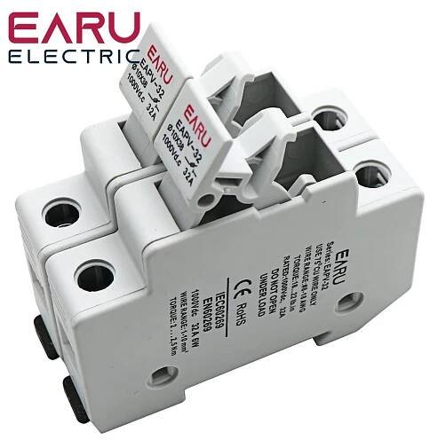 EARU 2P DIN pojistkový odpojovač PV DC 1000V 32A