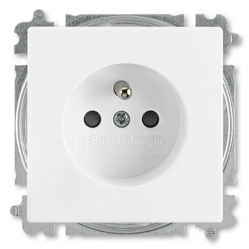 Zásuvka jednonásobná s clonkami, bezšroubové svorky, studio bílá, ABB Future linear 5519B-A0235784