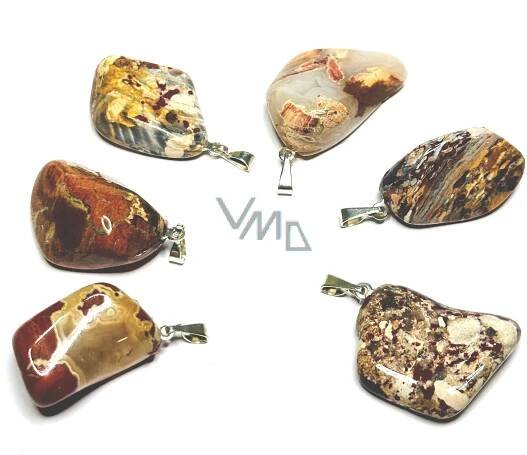Jasper Brekcie Troml pendant natural stone, 2,2-3 cm, 1 piece, stone of positive energy