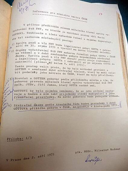 Dokumenty ze spisu Stb o Karlu Gottovi