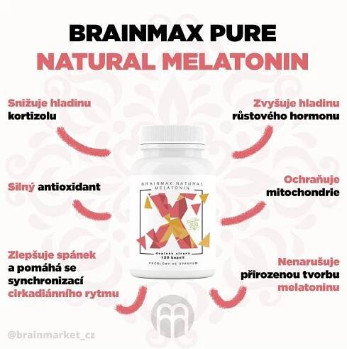 BrainMax Natural Melatonin 120 kapslí