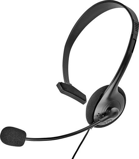 Renkforce telefon Sluchátka On Ear, kabelová, mono, černá, regulace hlasitosti, Vypnutí zvuku mikrofonu
