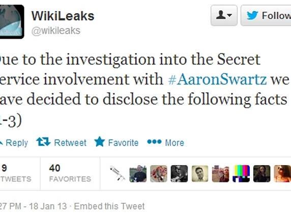 WikiLeaks says Aaron Swartz may have been a 'source'