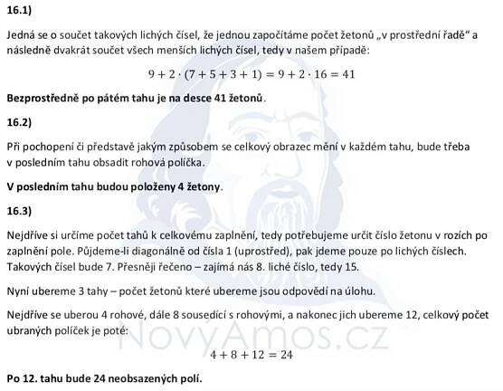 Přijímací test z matematiky na střední školy - náhradní termín - řešení úlohy 16