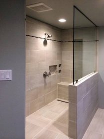 Change SCB Master Shower Tile Wall to Half Glass Wall - StoneCrest Builders