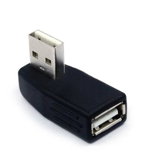 2× Úhlový adaptér USB 2.0 LEVÝ konektor – zásuvka
