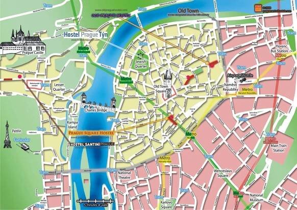 mapa staré město praha česká republika