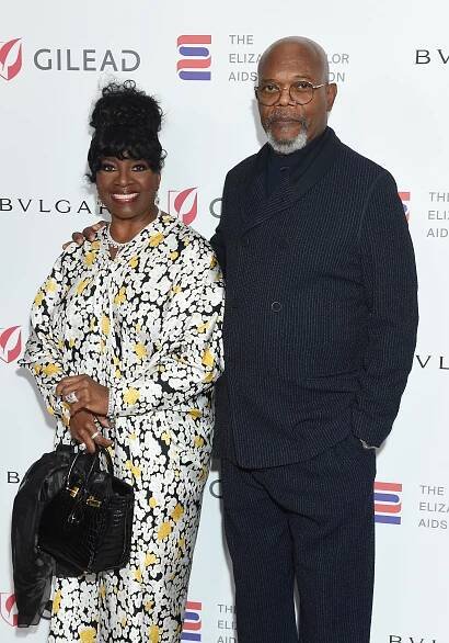 LaTanya Richardson Jackson and Samuel L. Jackson at the Elizabeth Taylor Ball to End AIDS at The Beverly Hills Hotel on September 21, 2023 in Beverly Hills, California. (Photo by Gilbert Flores/Variety via Getty Images)