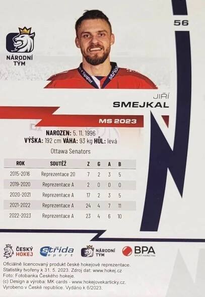 Jiří Smejkal 2023 MK EXPO Ostrava | Hokejové kartičky | Hokejové album | Prodejna