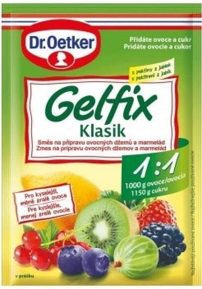 Dr. Oetker Gelfix Klasik směs v prášku na přípravu ovocných džemů a marmelád 20 g