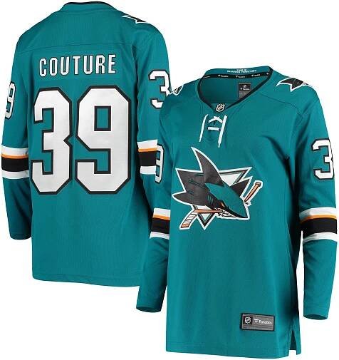 Women's San Jose Sharks Logan Couture Fanatics Teal Breakaway Home Player Jersey