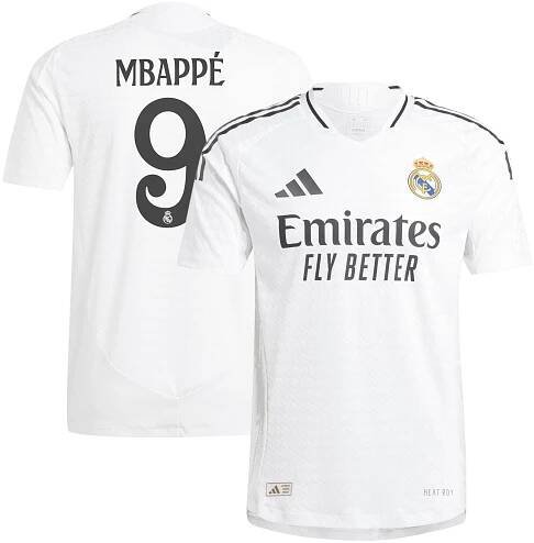 Kylian Mbappé Real Madrid adidas 2024/25 Home Authentic Player Jersey - White