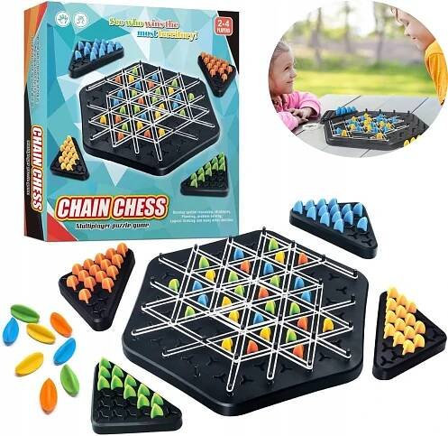 TRIGGLE HRA NA TROJÚHELNÍKY STRATEGICKÁ GUMIČKY 3D TRIANGLE CHESS VELKÁ Název szachy