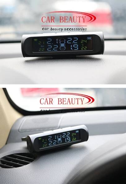 Smart Car TPMS Systém monitorování tlaku v pneumatikách Napájení ze solárního systému Digitální LCD displej Auto bezpečnostní