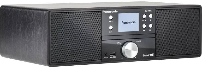 Panasonic SC-DM202 univerzální stereo systém s CD přehrávačem (DAB+, FM, výkonný zvuk 24W, bassreflexové pouzdro, Bluetooth, 2,4" displej), černá - Značkový obchod Panasonic