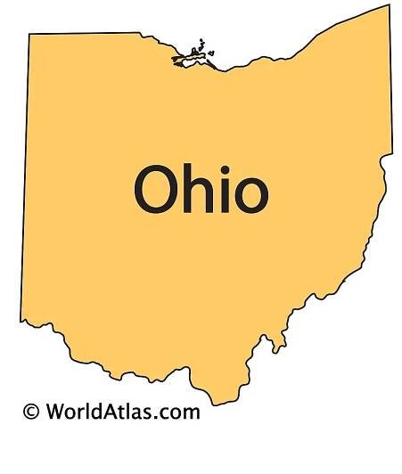 Secondary Outline Map of Ohio