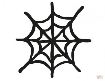 Halloweenská pavučina omalovánka | Omalovánky k Vytisknutí Zdarma