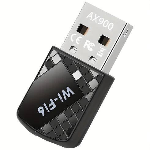 AX900Mbps USB WiFi 6 Adapter for PC, WiFi Adapter Dual-Band 600Mbps 5GHz+286Mbps 2.4GHz Wireless Network Transceiver AX900 Wireless Adapter Built *