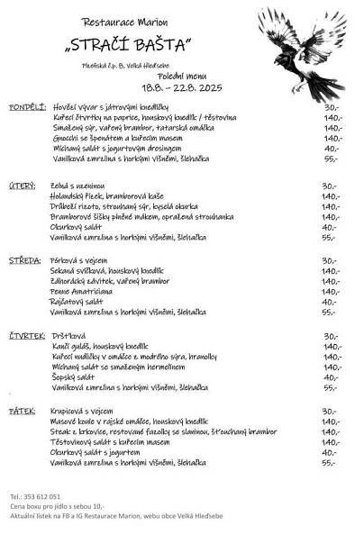 Polední menu 16. - 20. 6. 2025