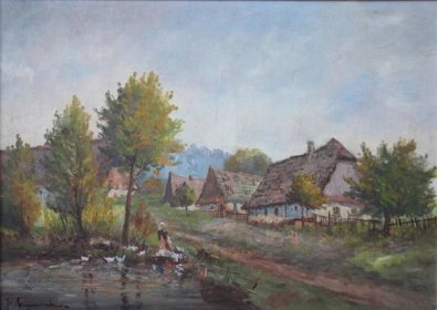 Josef Homolka - Pradlena u řeky - Olej - Umění