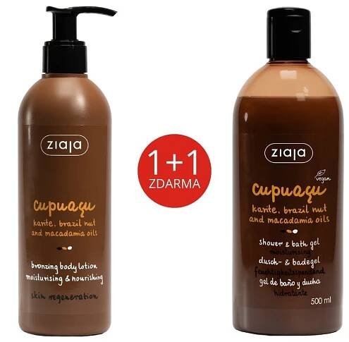 sada cupuacu  tělové mléko bronzující 300ml + gel do sprchy a koupele 500ml