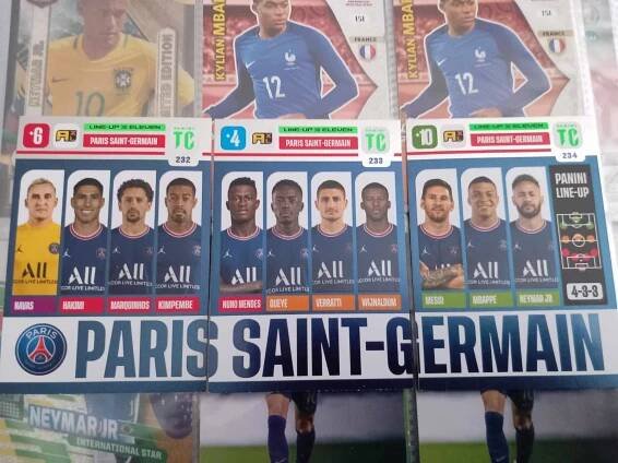 Panini Top Class 2022 PSG Messi, Mbappe, Neymar JR Eleven #3/3