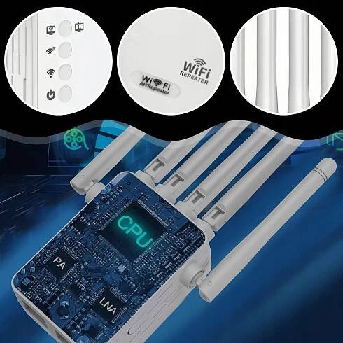 ZESILOVAČ SIGNÁLU DOSAHU SÍTĚ WIFI REPEATER EXTERNÍ VÝKONNÝ EXTENDER Počet LAN portů 2