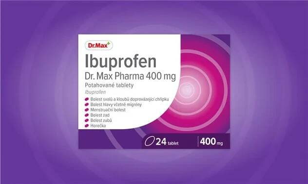Ibuprofen Dr. Max 400 mg filmom obalené tablety 1×48 tbl, tlmí bolesť, zápal a znižuje horúčku