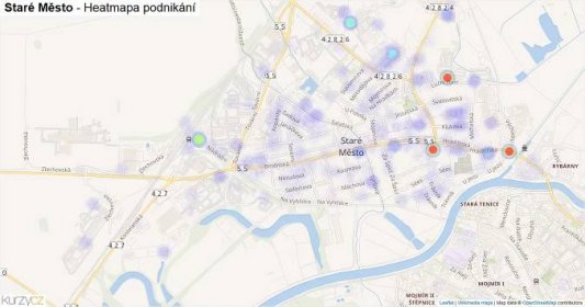 Staré Město - mapa podnikání