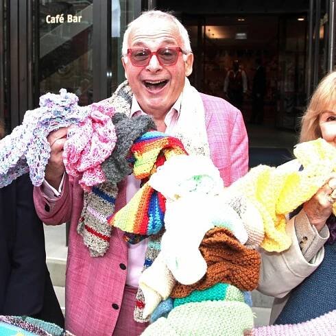 Christopher Biggins among stars wrapping Royal Albert Hall in mile-long scarf
