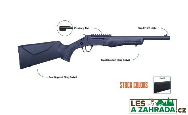 Puška jednoranná Rossi, Model: Montenegro Survival, Ráže:.45 Colt, hl: 16" (42cm), černá