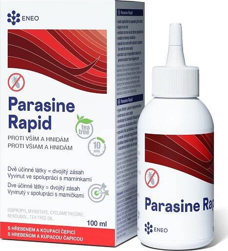 ENEO Parasine Rapid roztok + hřeben + čepice