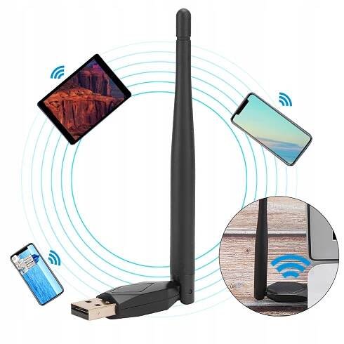 ANTÉNA ADAPTÉR WiFi USB PRO DEKODÉR TUNERU LTC ZGEMMA ENIGMA2 VU MT7601 A