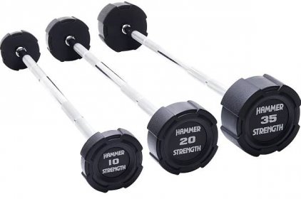 Hammer Strength Urethane Fixed Barbells, set 10 - 20 kg