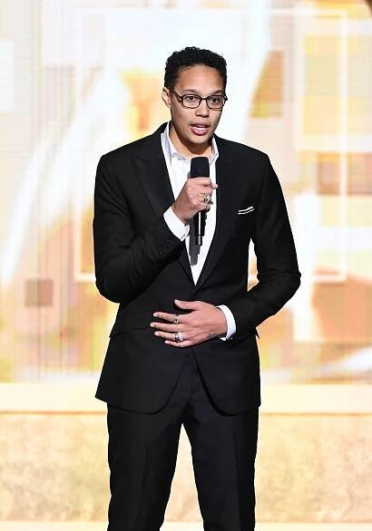 Brittney Griner at the 54th NAACP Image Awards held at the Pasadena Civic Auditorium on February 25, 2023 in Pasadena, California. (Photo by Gilbert Flores/Variety via Getty Images)