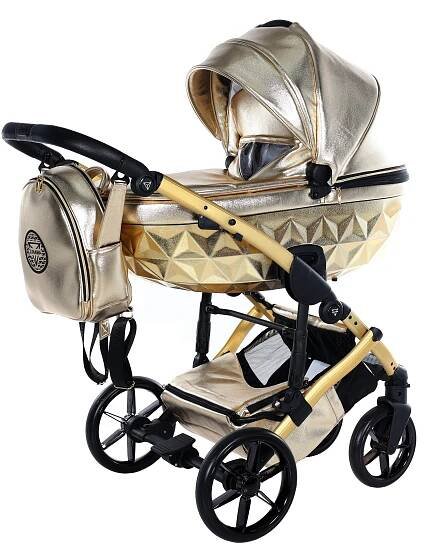Junama Diamond Hand Craft GLOSSY Stroller Golden