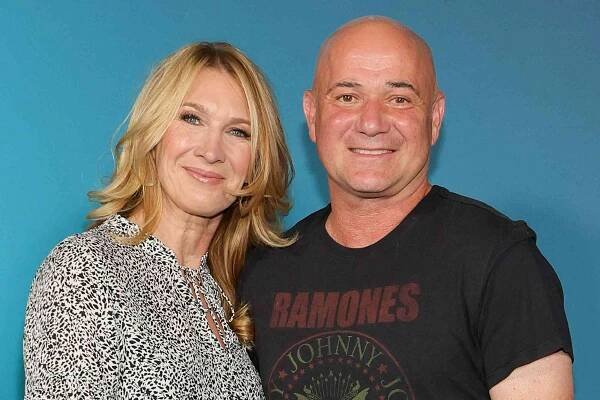 Steffi Graf (L) and Andre Agassi attend the grand opening of Sphere on September 29, 2023 in Las Vegas, Nevada. 