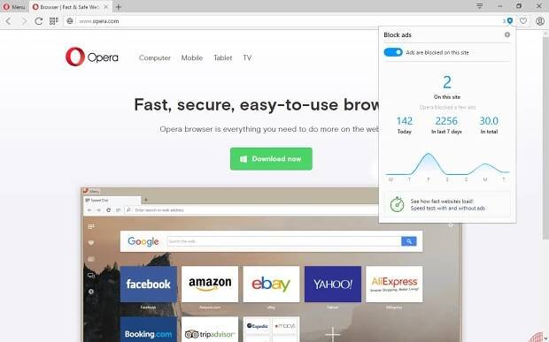 Native ad blocker and video pop out ready in Opera