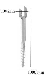 PSF100 Zemní vrut typ "U" 100x1000 mm