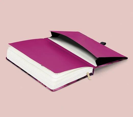 Notes Fialové květy, linkovaný, 13 × 21 cm