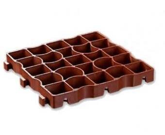 Foto - ECORASTER Plastová zatravňovací dlažba E 40 - teracotta