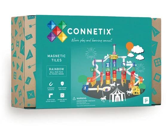 Connetix magnetická stavebnice Rainbow Kuličková dráha 92ks