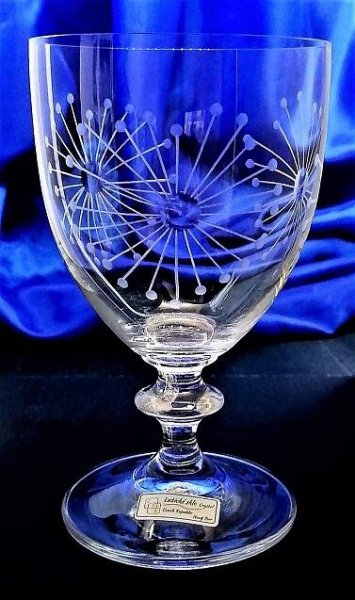 LsG-Crystal Univerzální skleničky multifunkční ručně ryté broušené dekor Pampeliška dárkové balení satén Elis-9767 300ml 6 Ks