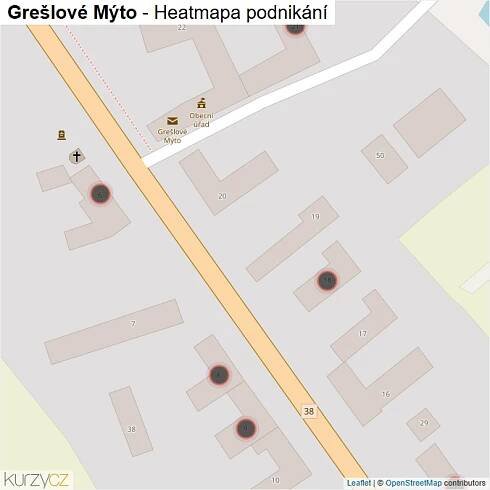 Mapa Grešlové Mýto - Firmy v obci.