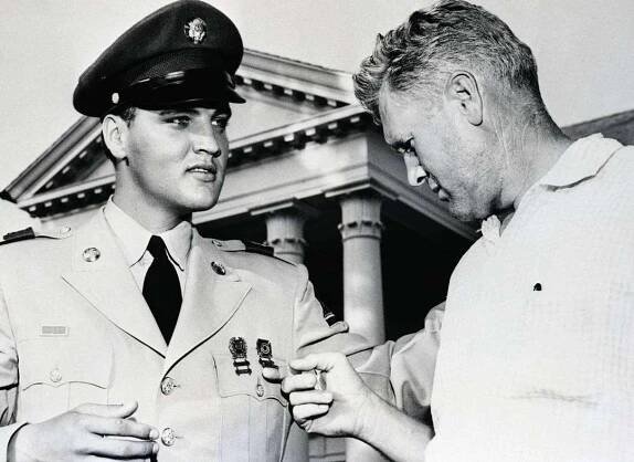 Vernon Presley With Elvis' Medals
